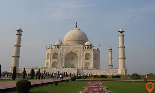 sunrise glimpse of the Taj Mahal
